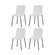 1 Kit 4 Cadeiras Celeste Rivatti 43 cm -Largura- em Boucle Off White e Base em Aco Preto Pintada a Po